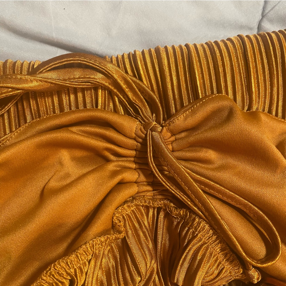 Elegant Copper Pleated Dress - Picture 7 of 7